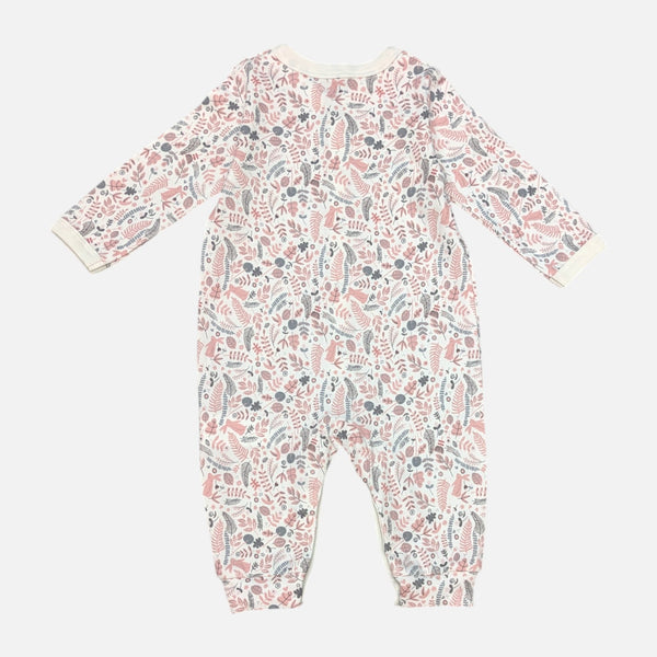 White Printed Full Sleeves Rompers