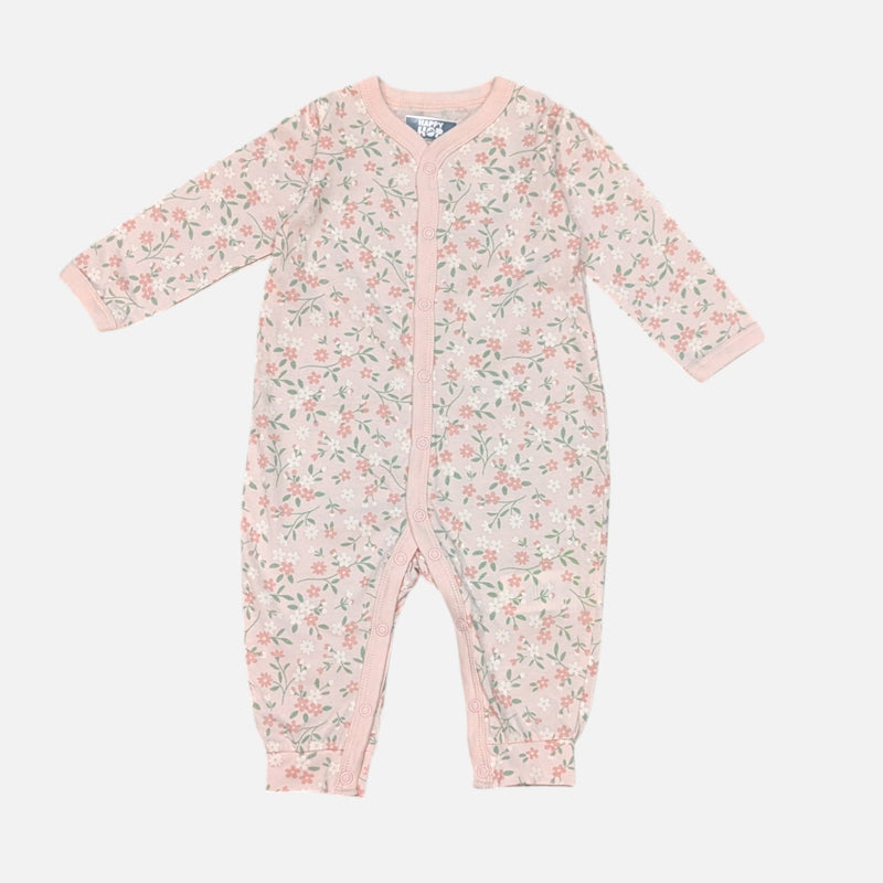 Pink Printed Full Sleeves Rompers