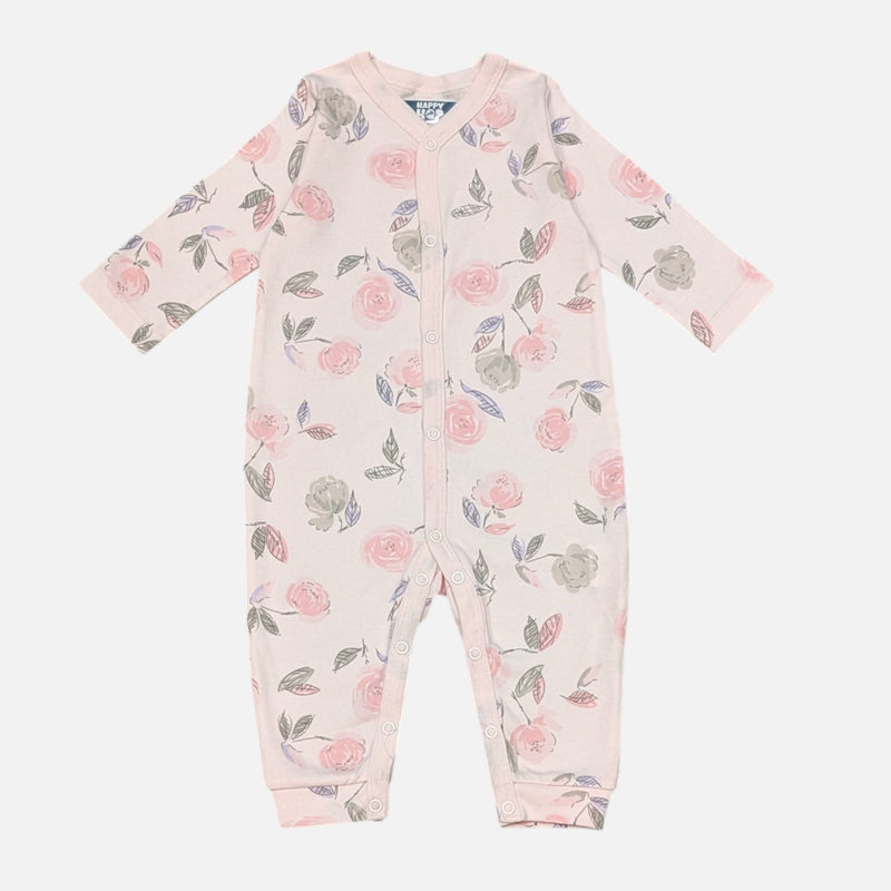 Pink Printed Full Sleeves Rompers