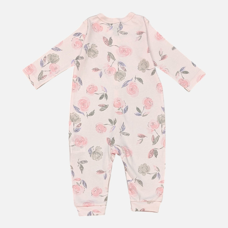 Pink Printed Full Sleeves Rompers
