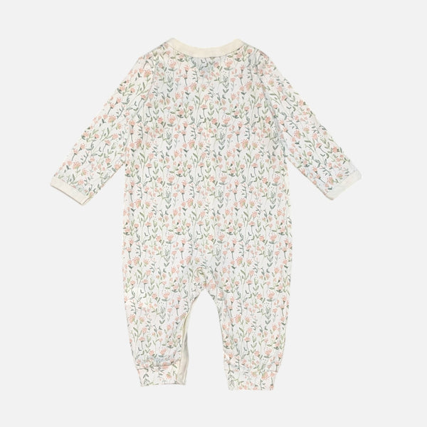 White Printed Full Sleeves Rompers