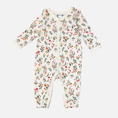 White Printed Full Sleeves Rompers