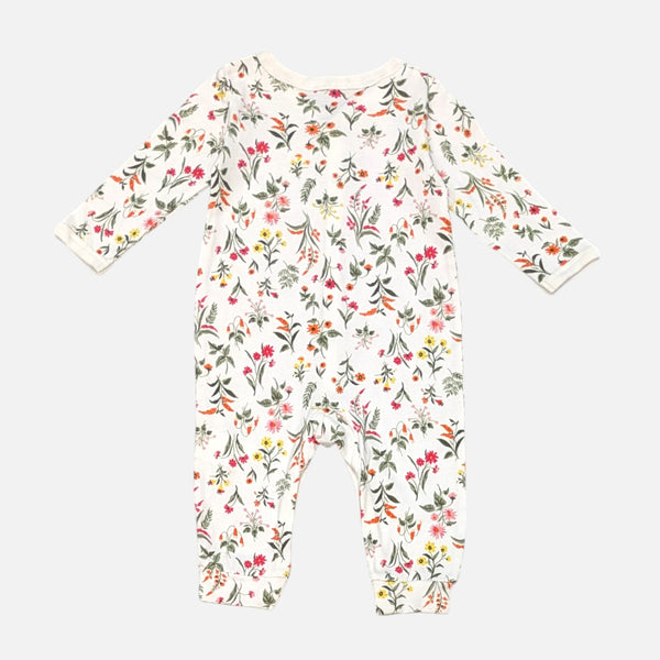 White Printed Full Sleeves Rompers