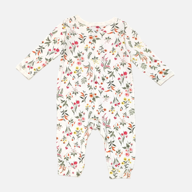 White Printed Full Sleeves Rompers