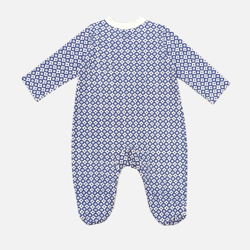 Blue Printed Frill Rompers