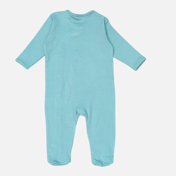 Teal Embroidered Solid Romper