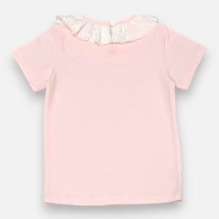 Pink Solid Frill Top