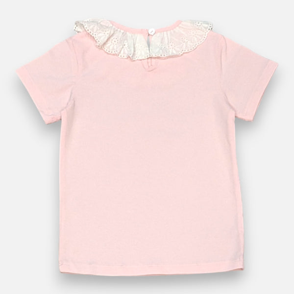 Pink Solid Frill Top