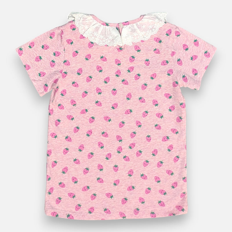 Pink Printed Frill Top