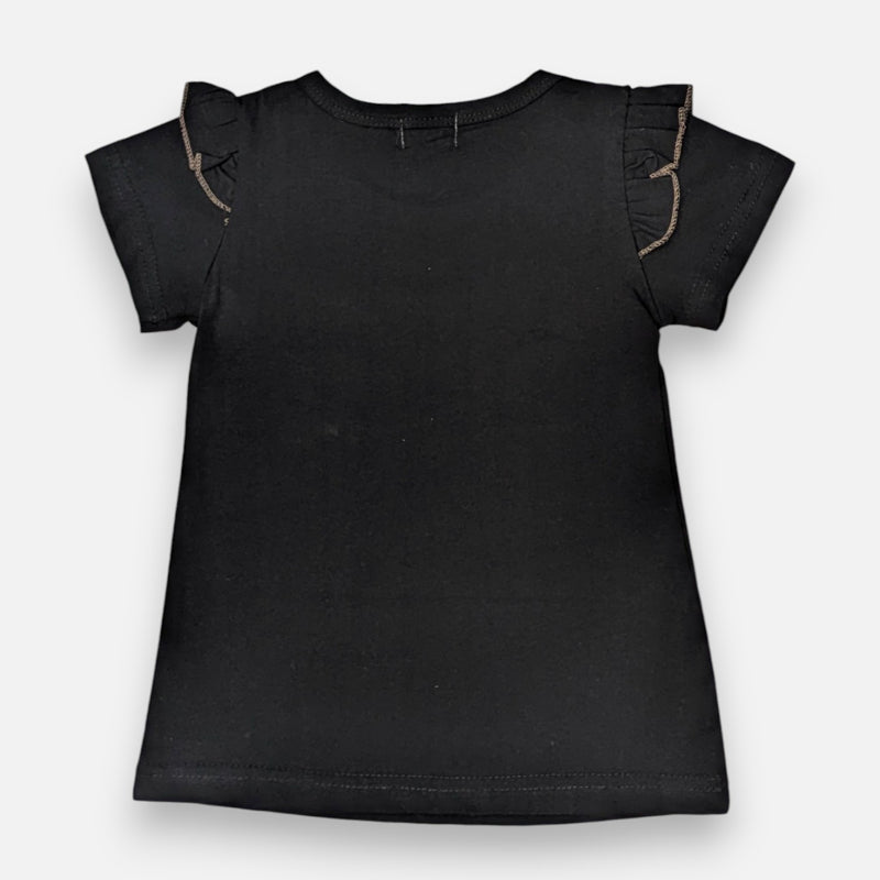 Girl Regular Fit Black Butterfly Top
