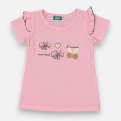 Girl Regular Fit Pink Butterfly Top