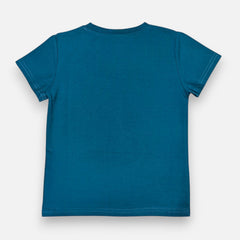 Teal Round Neck Printed T-shirt