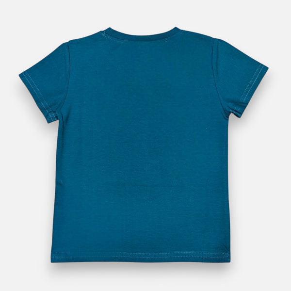 Teal Round Neck Printed T-shirt