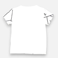White Round Neck Printed T-shirt