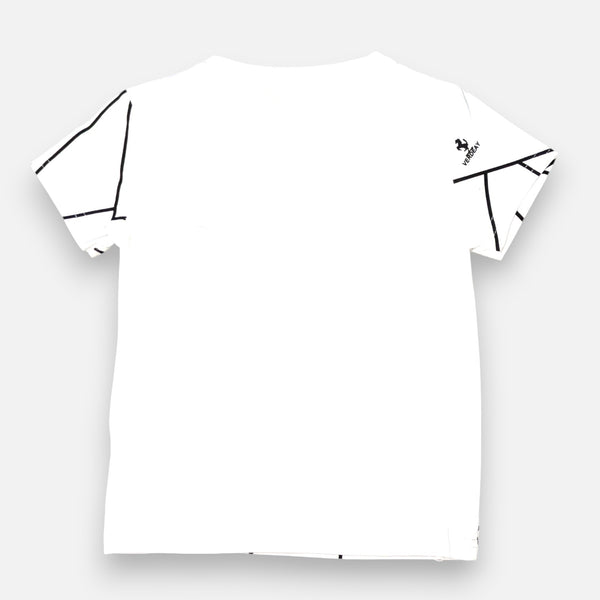 White Round Neck Printed T-shirt