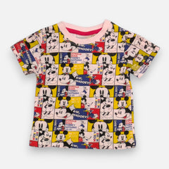Pink Round Neck Printed T-shirt