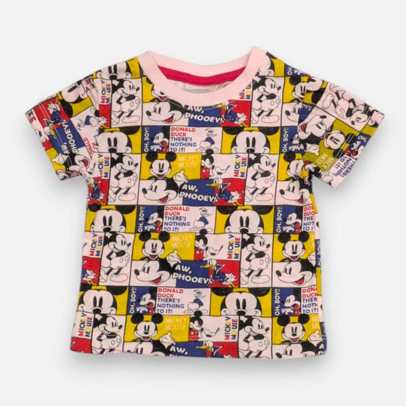 Pink Round Neck Printed T-shirt