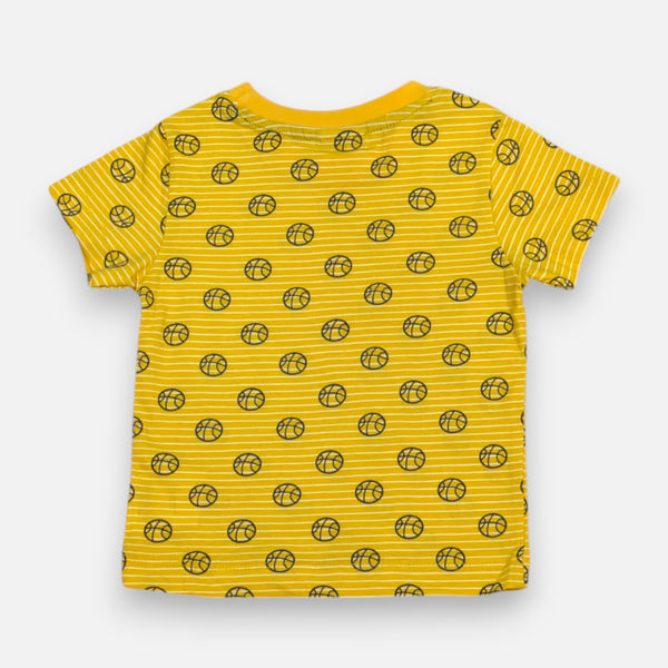 Yellow Round Neck Printed T-shirt