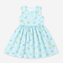Sky Blue Bunny Meadow Play Frock