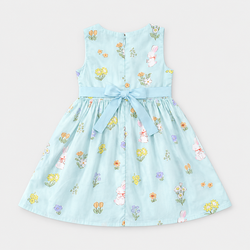 Sky Blue Bunny Meadow Play Frock