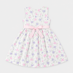 Blossom Whisper Sleeveless Pleated Frock