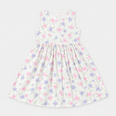 Blossom Whisper Sleeveless Pleated Frock