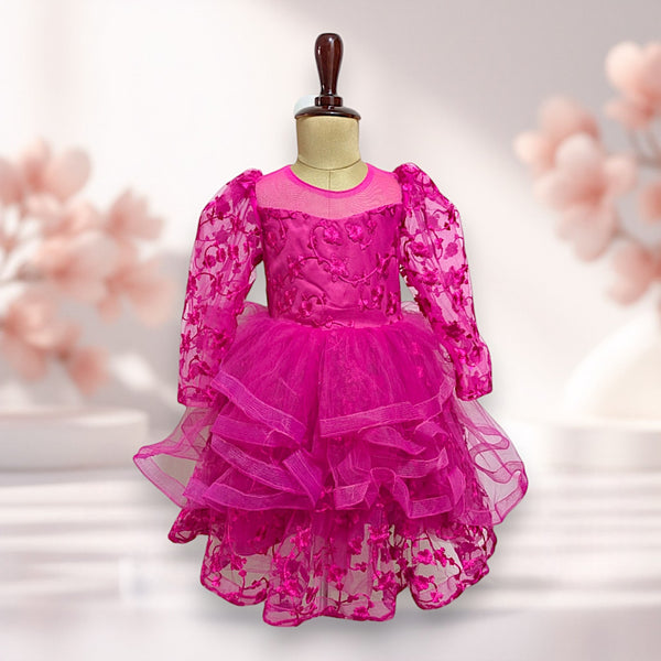 Fuchsia Fairytale Long Sleeves Princess Dress