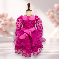 Fuchsia Fairytale Long Sleeves Princess Dress
