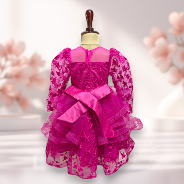 Fuchsia Fairytale Long Sleeves Princess Dress