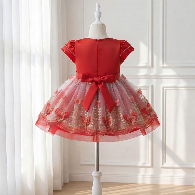 Red Butterfly bow Princess Dress