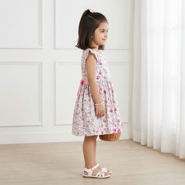 Pink Floral Flutter Frock