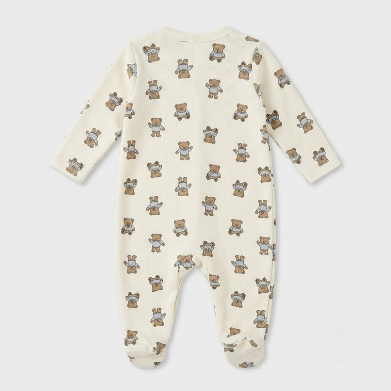 Sleepy Teddy Bear Quilted Romper