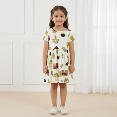 Little Town Printed Cotton Frock