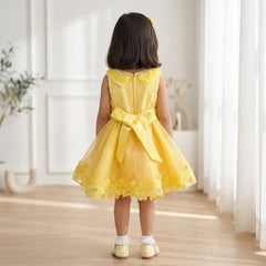 Yellow Knee Length Princess Dress