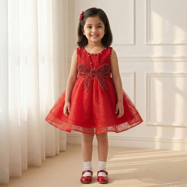 Red Knee Length Princess Dress