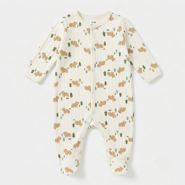 Woodland Bear Quilted Romper