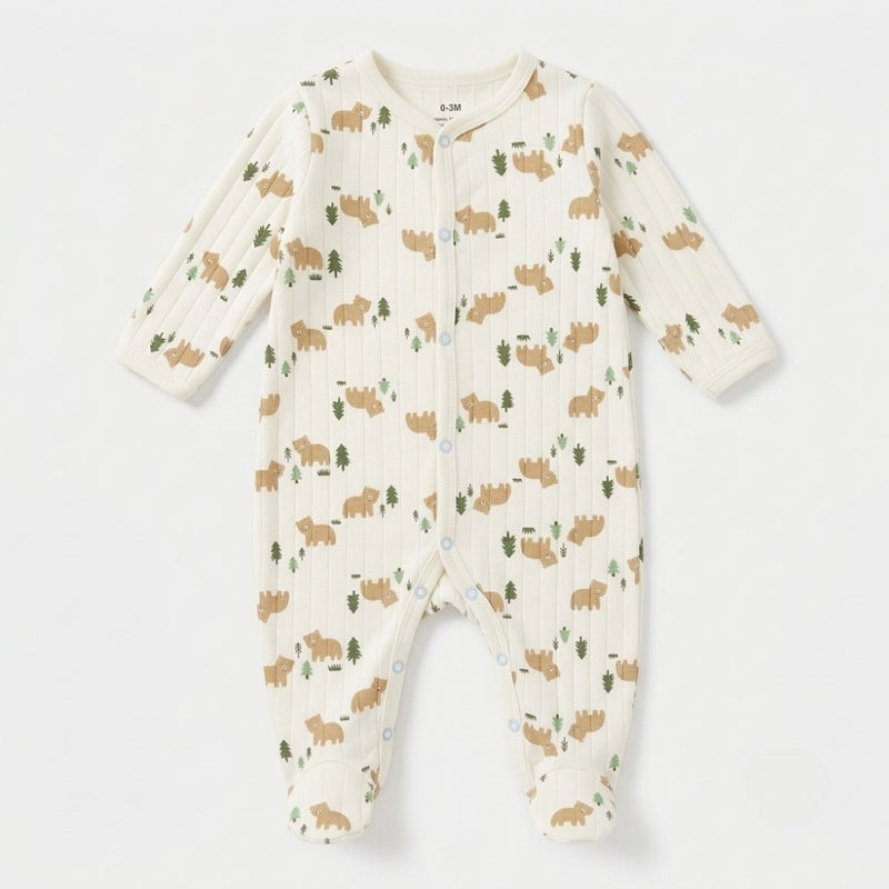 Woodland Bear Quilted Romper