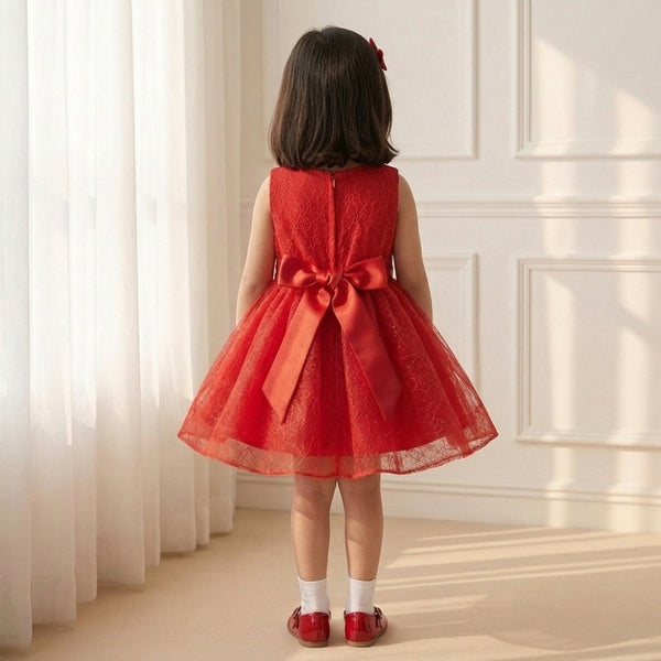 Red Knee Length Princess Dress