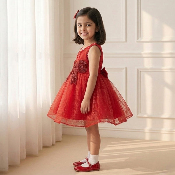 Red Knee Length Princess Dress