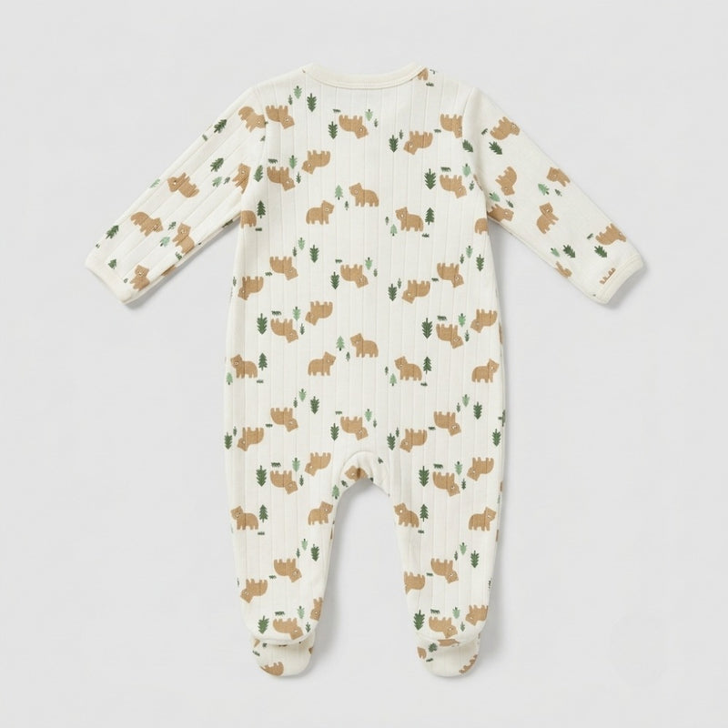 Woodland Bear Quilted Romper