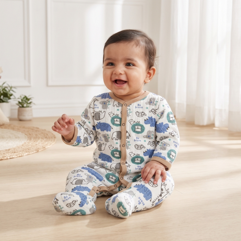 Little Explorer Safari Quilted Romper