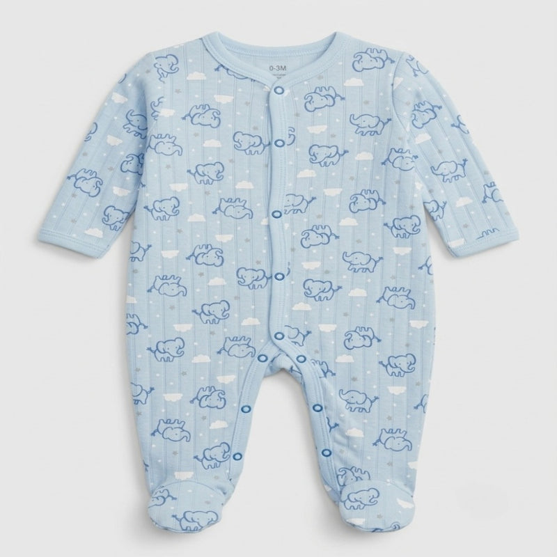 Blue Elephant Dreams Quilted Romper