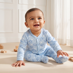 Blue Elephant Dreams Quilted Romper