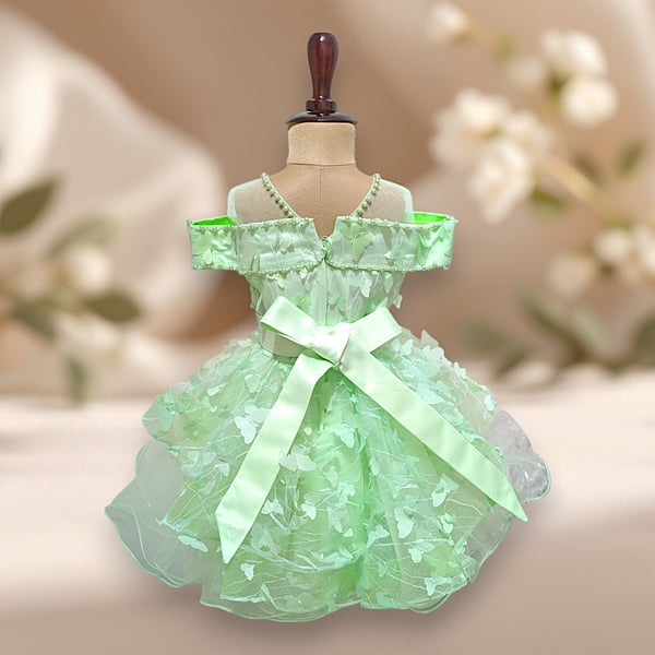 Pista Green Knee Length Princess Dress
