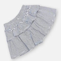 Black Striped Ruffled Skirt