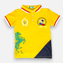 Yellow Boys Polo T-shirt with Shorts Set