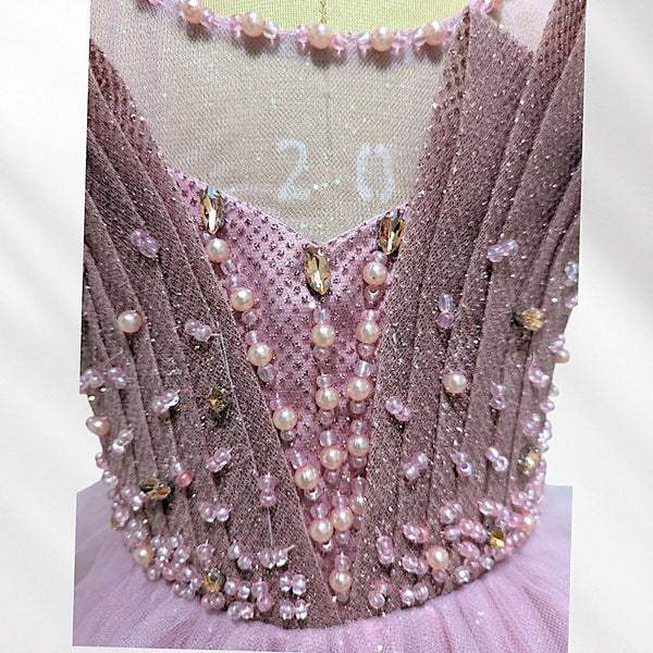 Mauve Elegant Pink Knee Length Princess Dress