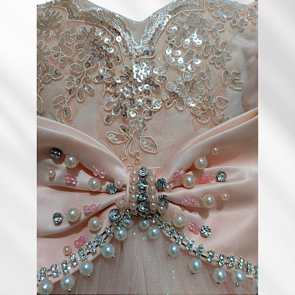 Peach Knee Length Princess Dress