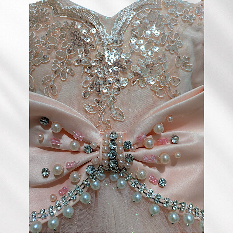 Peach Knee Length Princess Dress