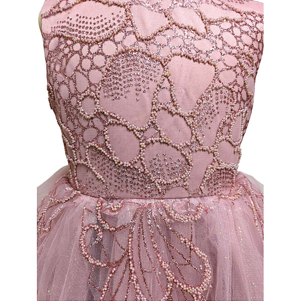 Mauve Pink Elegant Long Sleeveless Princess Dress